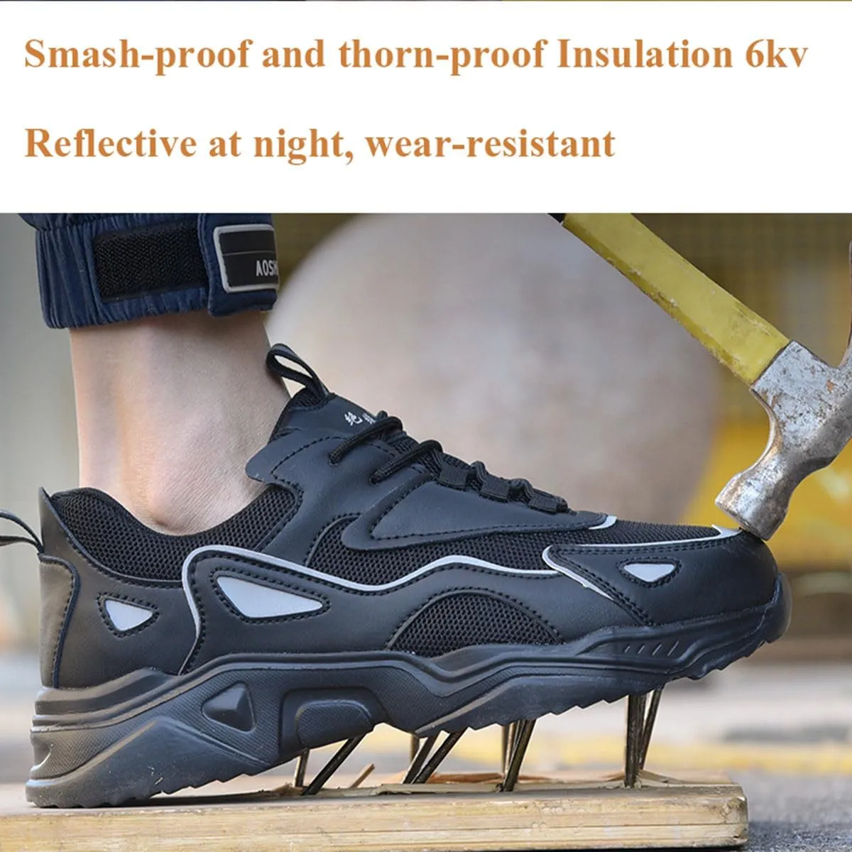 Safety Trainers Mens Womens Steel Toe Cap Trainers Lightweight Safety Shoes for Women Breathable Work Boots