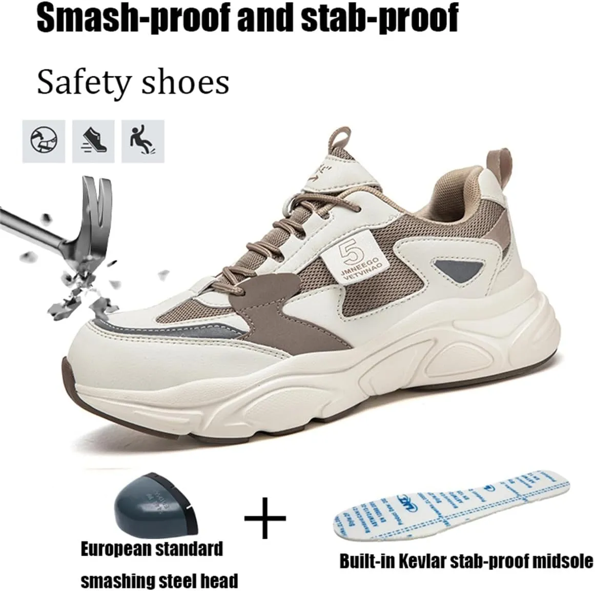 Safety Trainers Women's Steel Toe Cap Trainers Lightweight Safety Shoes for Women Breathable Work Boots