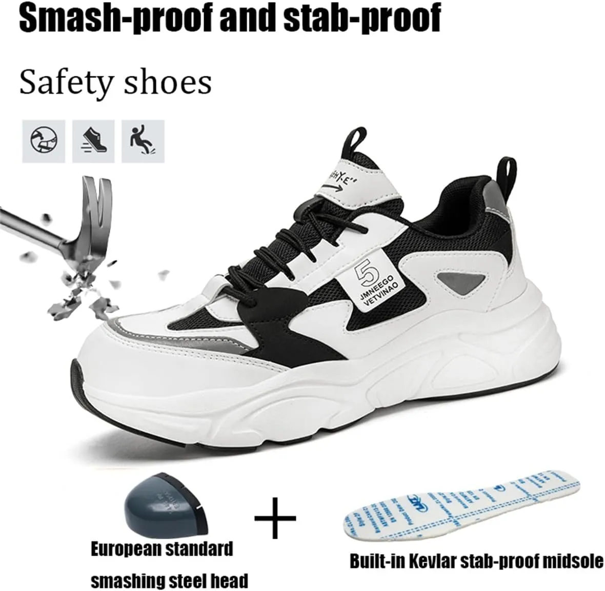 Safety Trainers Women's Steel Toe Cap Trainers Lightweight Safety Shoes for Women Breathable Work Boots
