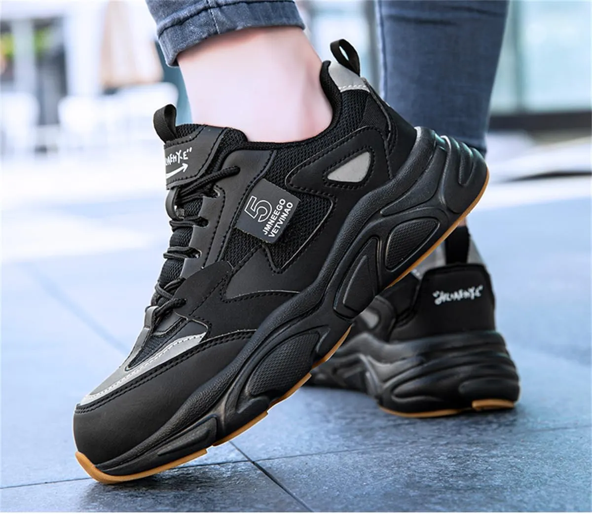 Safety Trainers Women's Steel Toe Cap Trainers Lightweight Safety Shoes for Women Breathable Work Boots