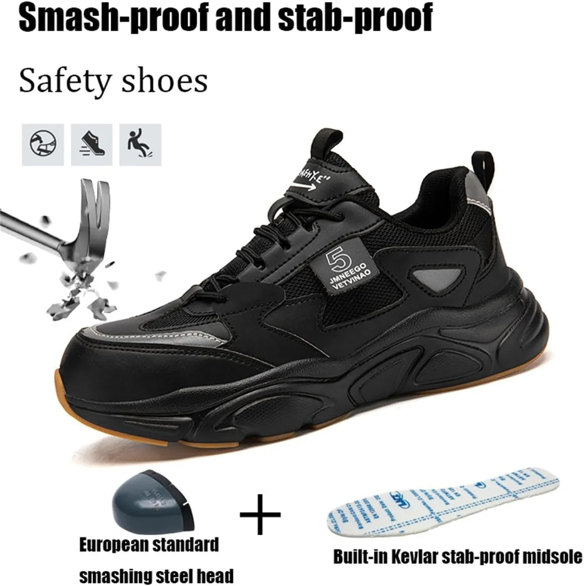 Safety Trainers Women's Steel Toe Cap Trainers Lightweight Safety Shoes for Women Breathable Work Boots