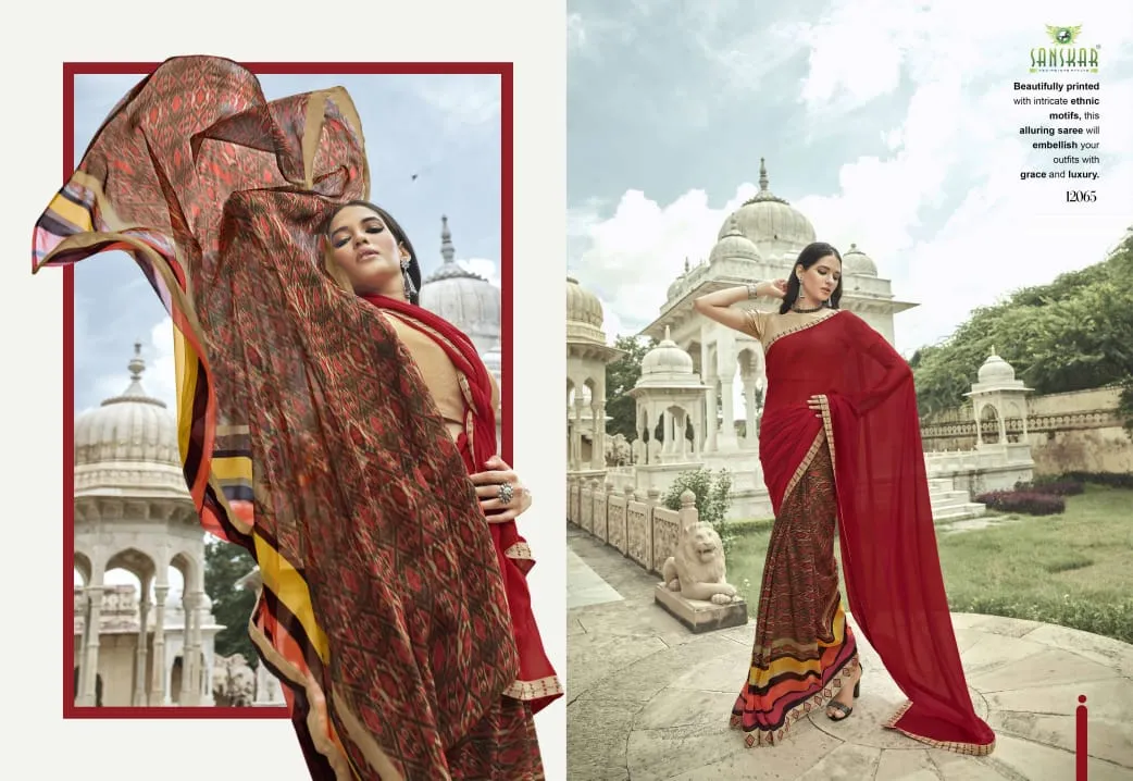 Sanskar Launched Signature Vol 13 Georgette Casual Wear Sarees Collection