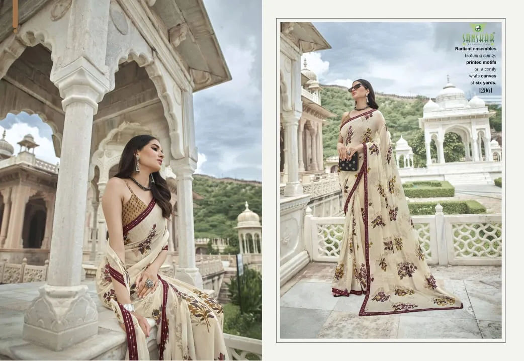Sanskar Launched Signature Vol 13 Georgette Casual Wear Sarees Collection