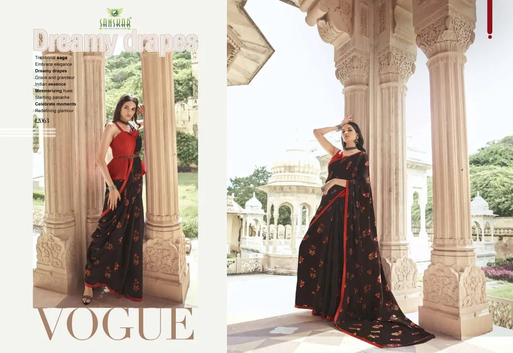 Sanskar Launched Signature Vol 13 Georgette Casual Wear Sarees Collection