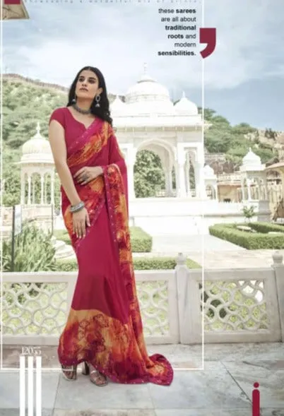 Sanskar Launched Signature Vol 13 Georgette Casual Wear Sarees Collection
