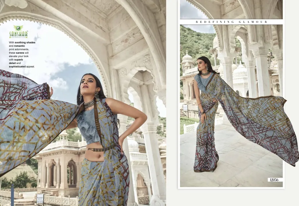 Sanskar Launched Signature Vol 13 Georgette Casual Wear Sarees Collection