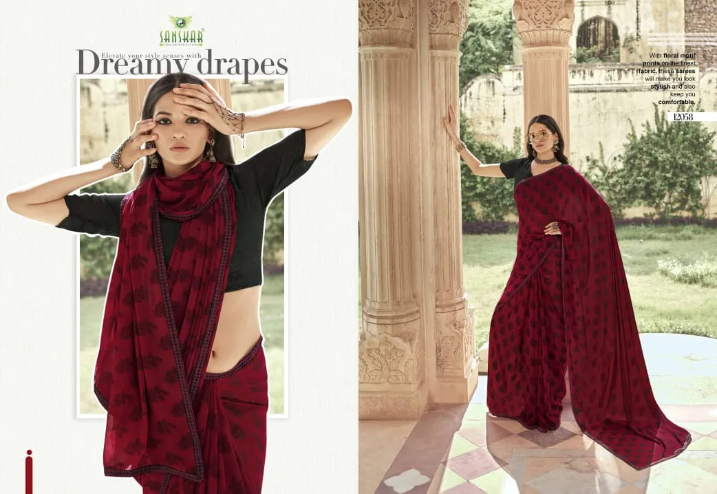 Sanskar Launched Signature Vol 13 Georgette Casual Wear Sarees Collection