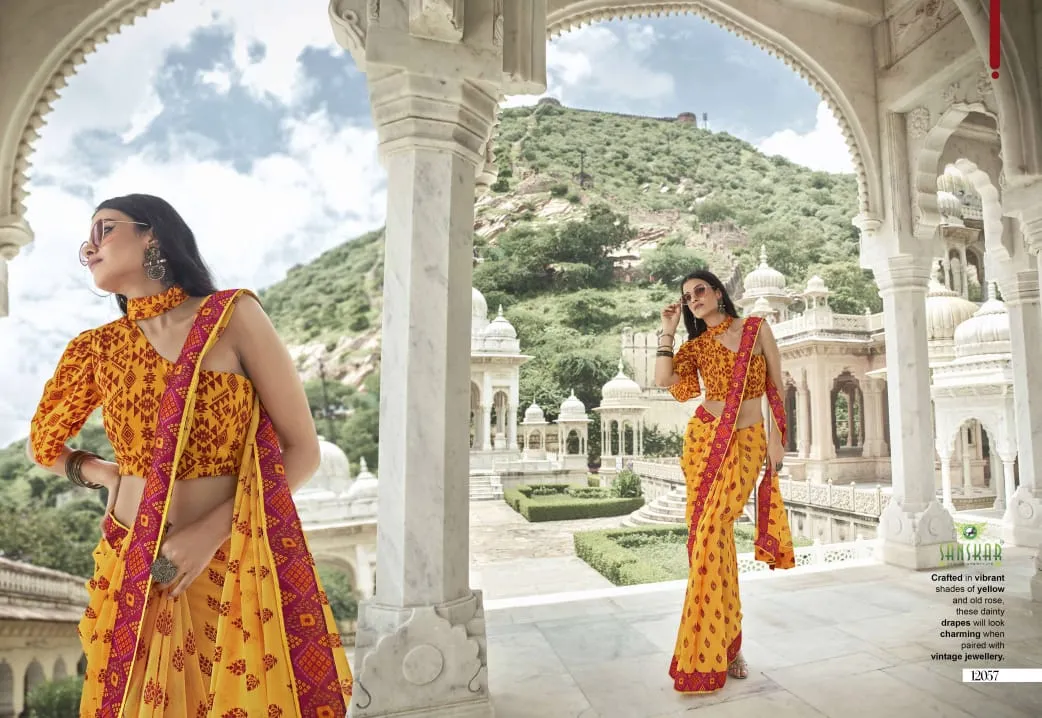 Sanskar Launched Signature Vol 13 Georgette Casual Wear Sarees Collection