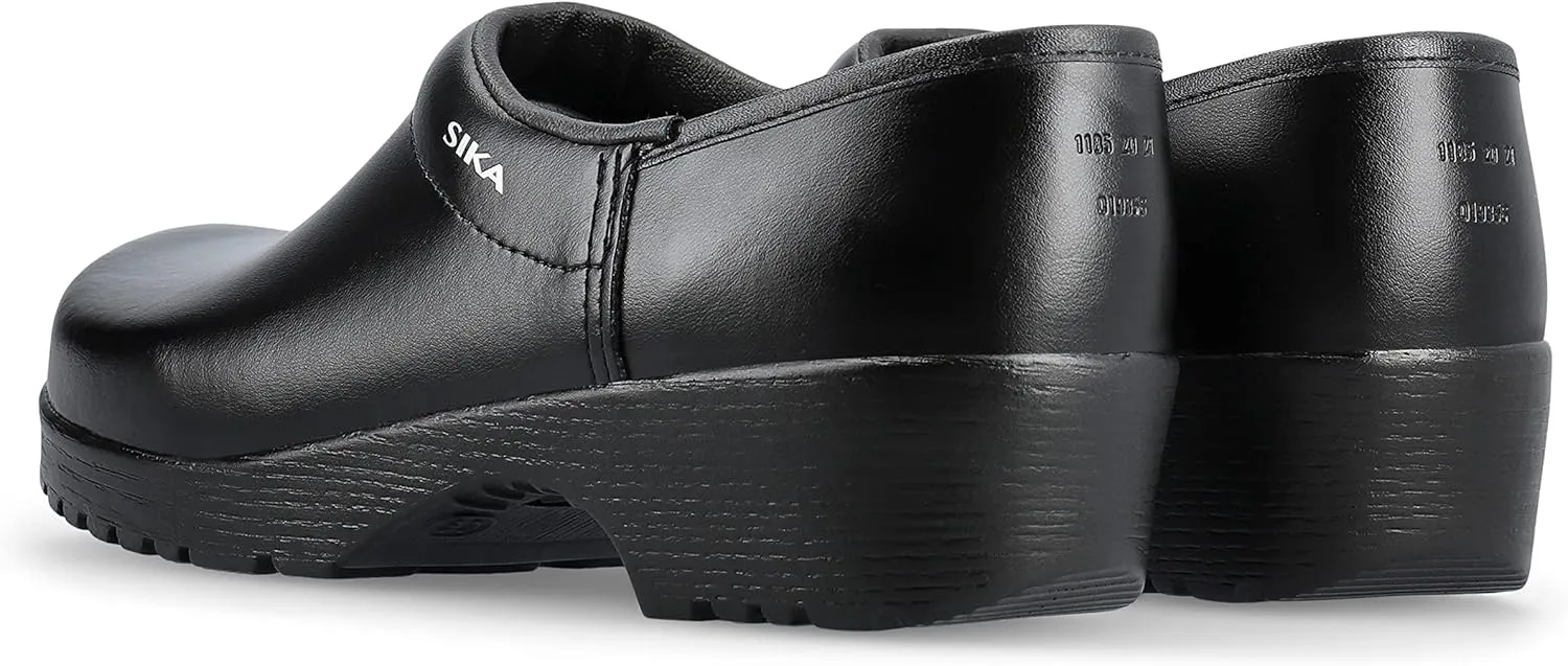 SIKA 1185 Flexika Comfortable Leisure Clog - Footbed in Soft Textile Material - Black - Men 8.5 / Women 10