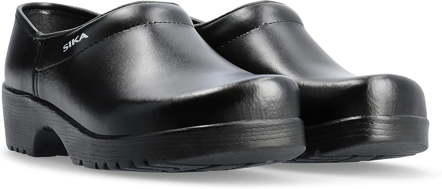 SIKA 1185 Flexika Comfortable Leisure Clog - Footbed in Soft Textile Material - Black - Men 8.5 / Women 10