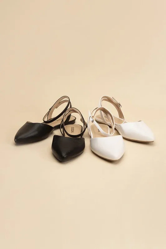 Soda Linden-S Ankle Strap Flats
