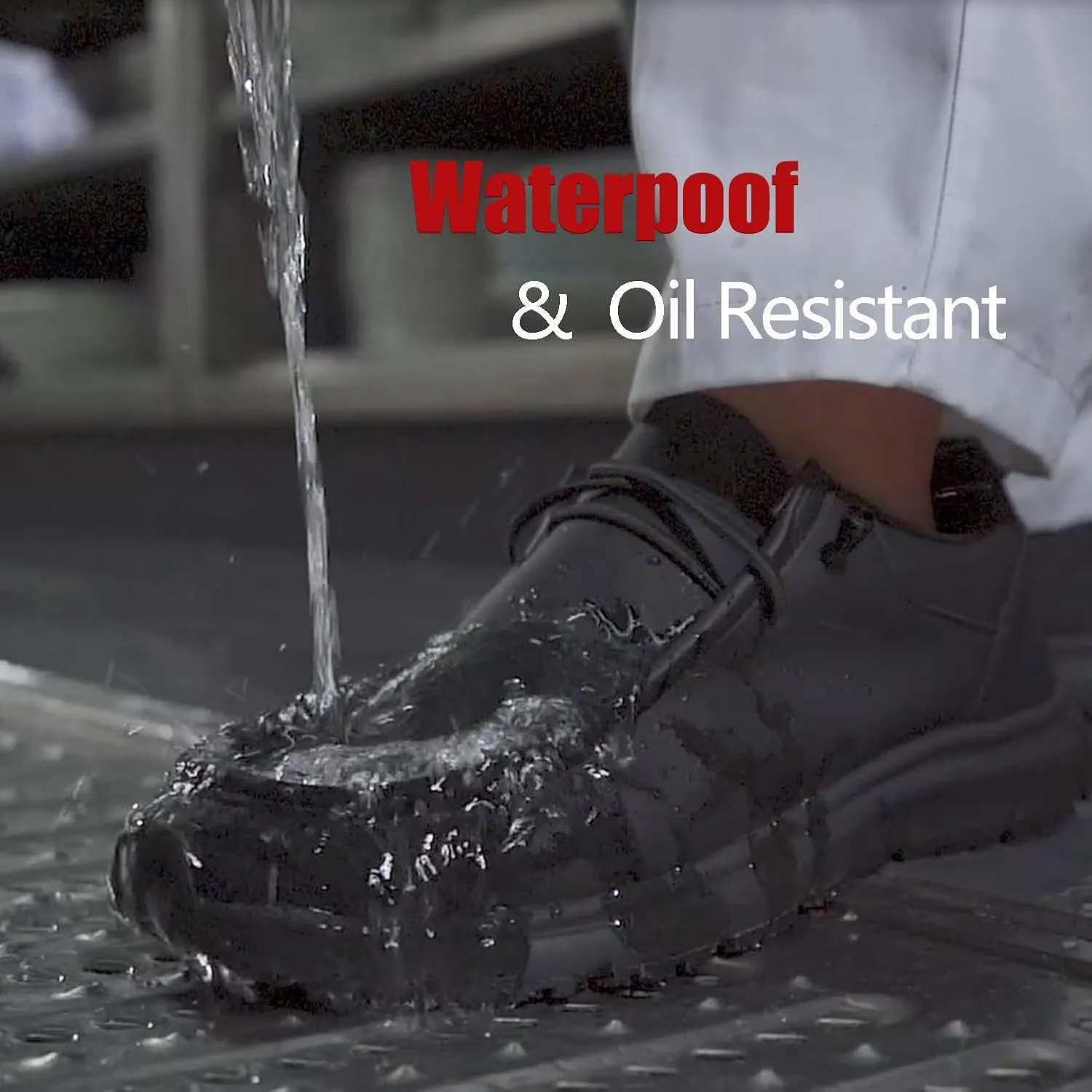ulogu Non Slip Waterproof Shoes for Men WomenOil Resistant Slip On Work Loafers