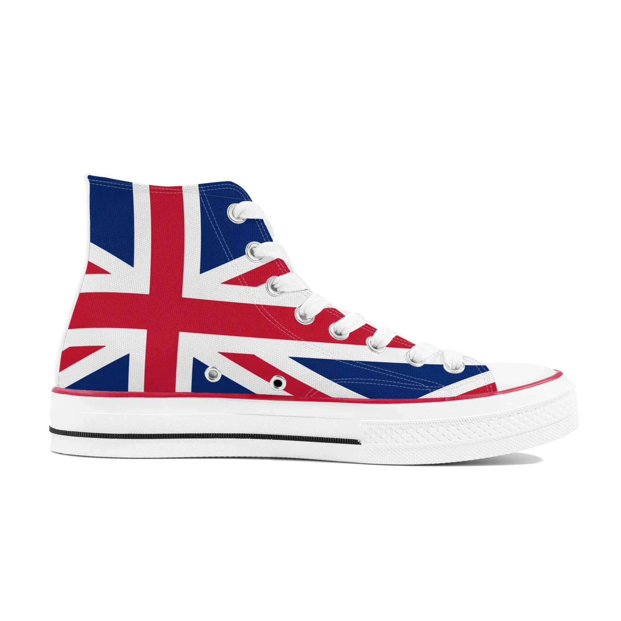 Union Jack British Flag | Punk Rock High Top Canvas Sneakers (Women's Sizes)