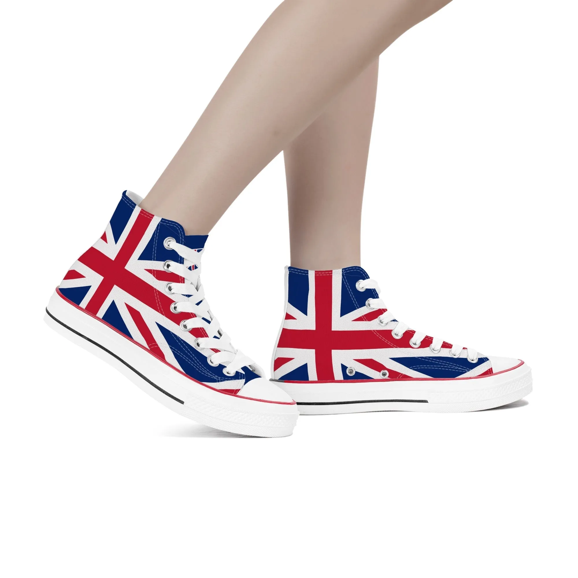 Union Jack British Flag | Punk Rock High Top Canvas Sneakers (Women's Sizes)