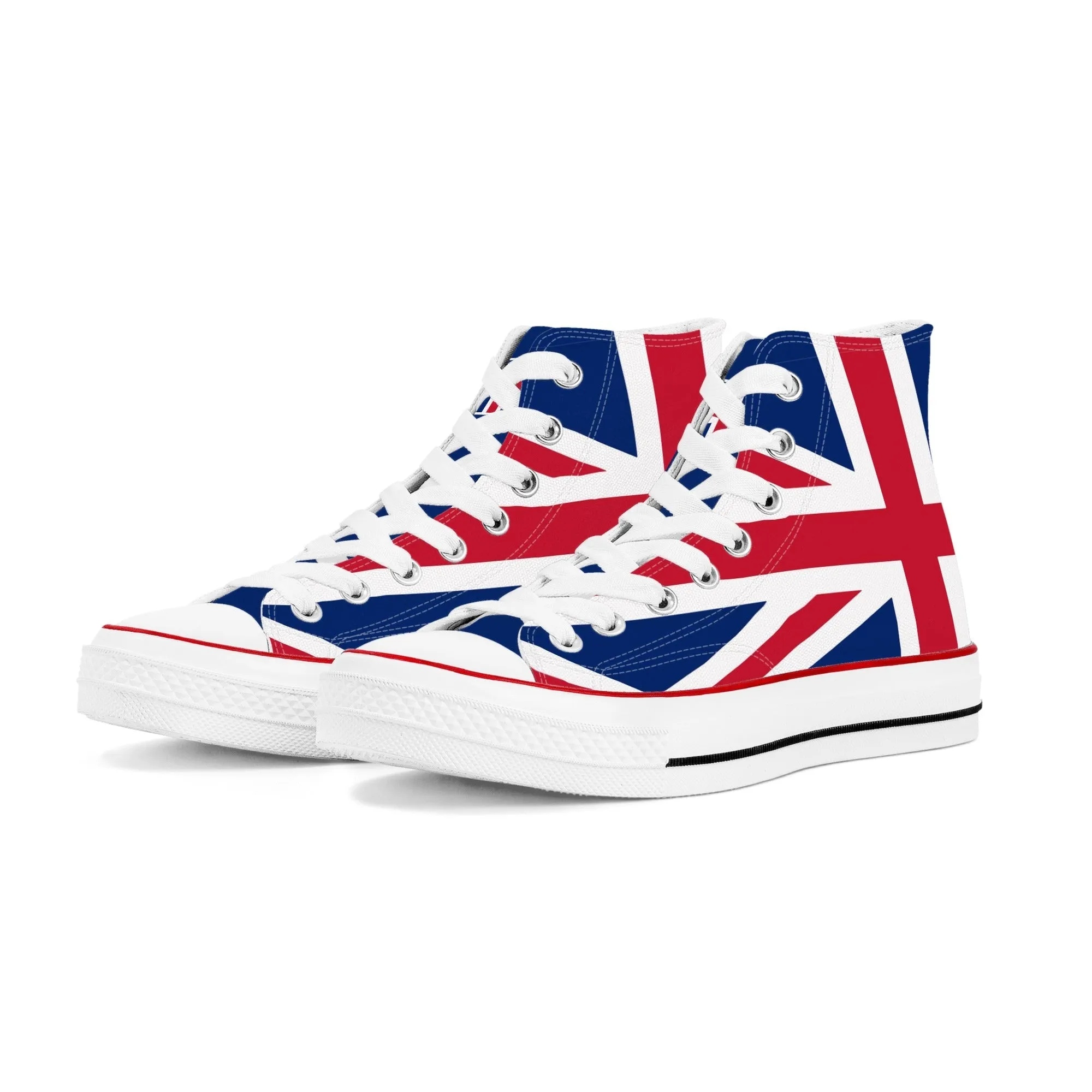 Union Jack British Flag | Punk Rock High Top Canvas Sneakers (Women's Sizes)