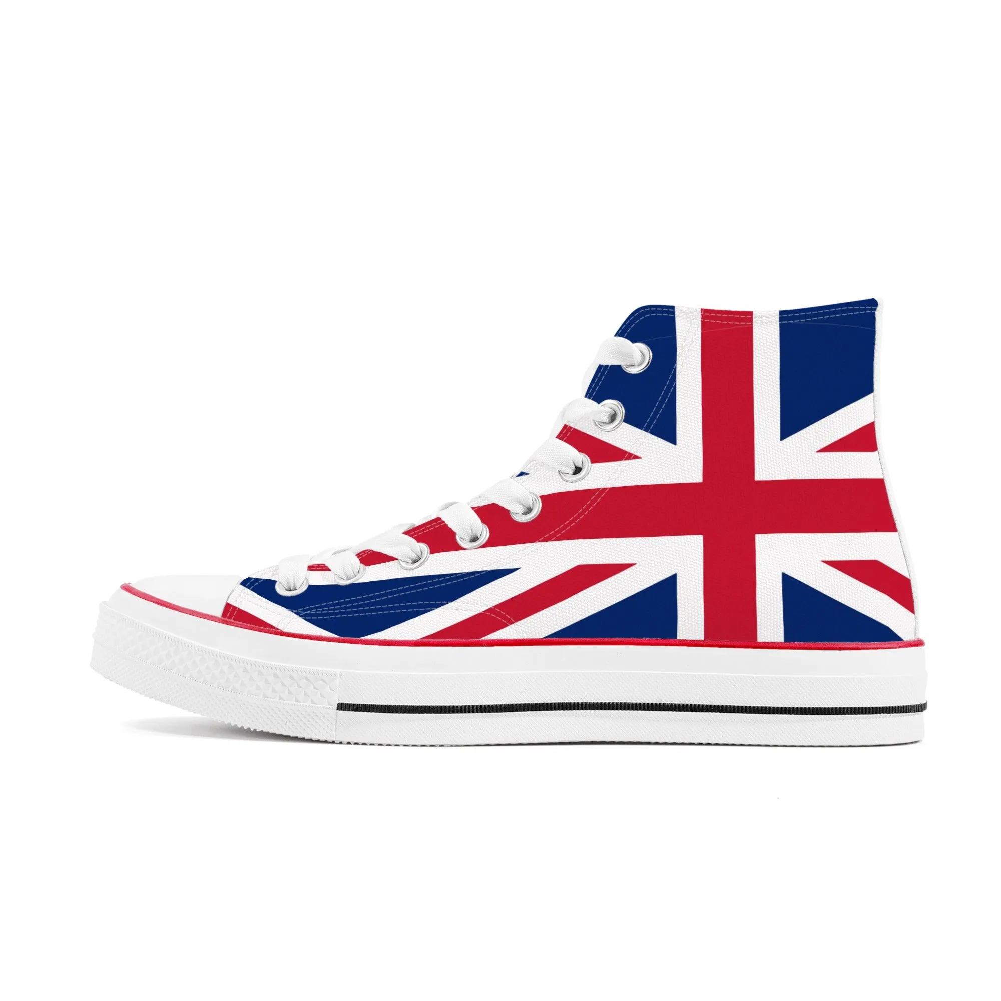 Union Jack British Flag | Punk Rock High Top Canvas Sneakers (Women's Sizes)