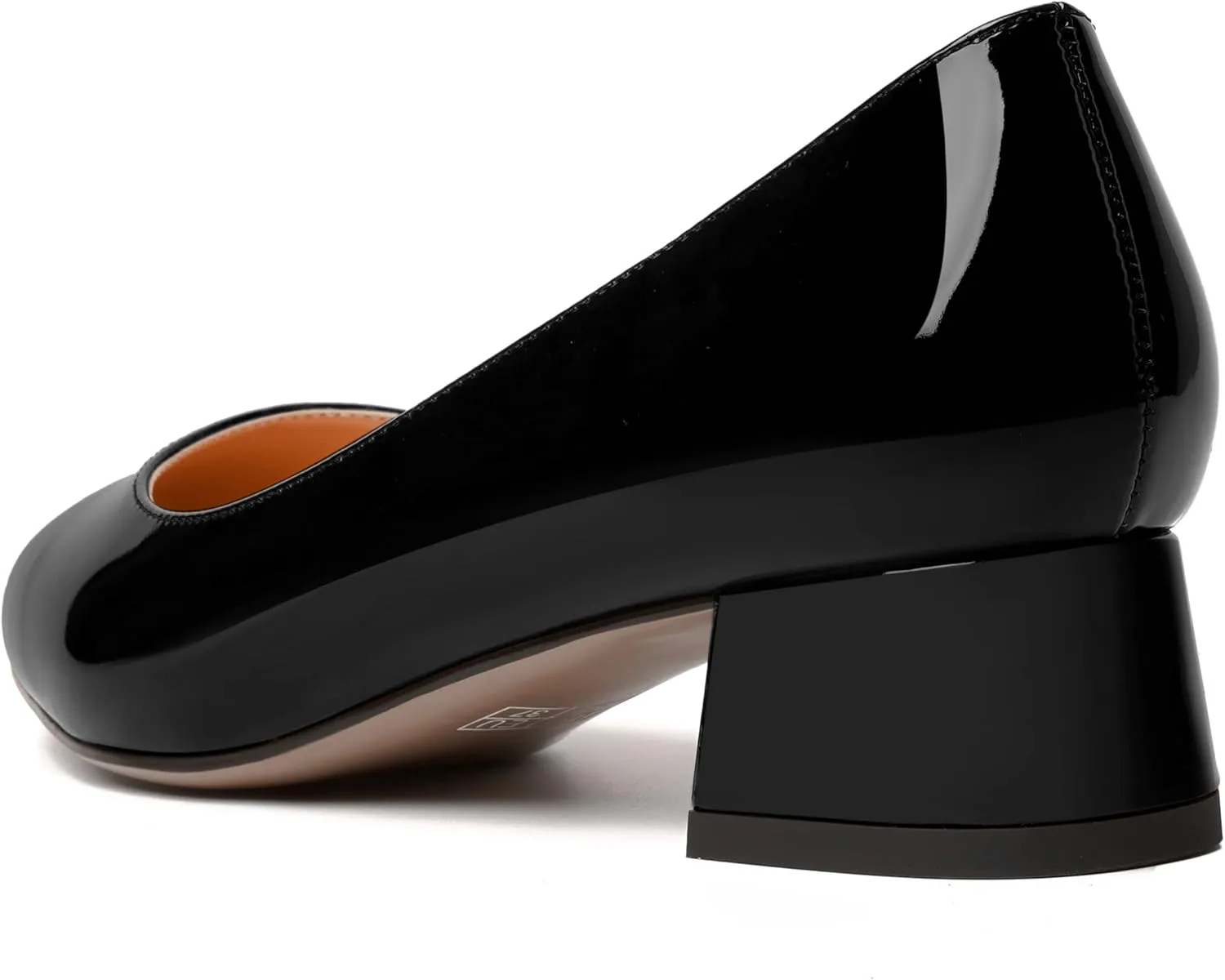 WAYDERNS Womens Dress Patent Pointed Toe Slip On Wedding Chunky Low Heel Pumps Shoes 1.5 Inch