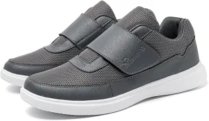 Wide Fit Trainers Orthopedic Shoes Mens Hook and Loop Slip-On Running and Walking for Plantar Fasciitis - Lightweight, Breathable, Non-Slip Trainers