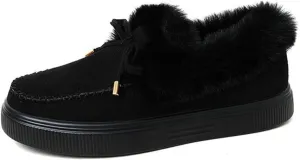 Winter Boots For Women 2024 Fashion Casual Slip-on Warm Loafers Shoes Faux Fur-Lined Comfortable Snow Ankle Booties