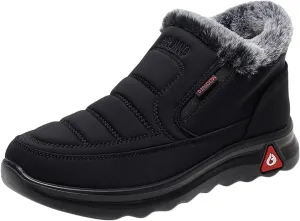 Women Snow Boots Waterproof Winter Boots Non-slip Fully Fur Booties Casual Slip on Ankle Boots Thickening Winter Shoes Walking Hiking Booties