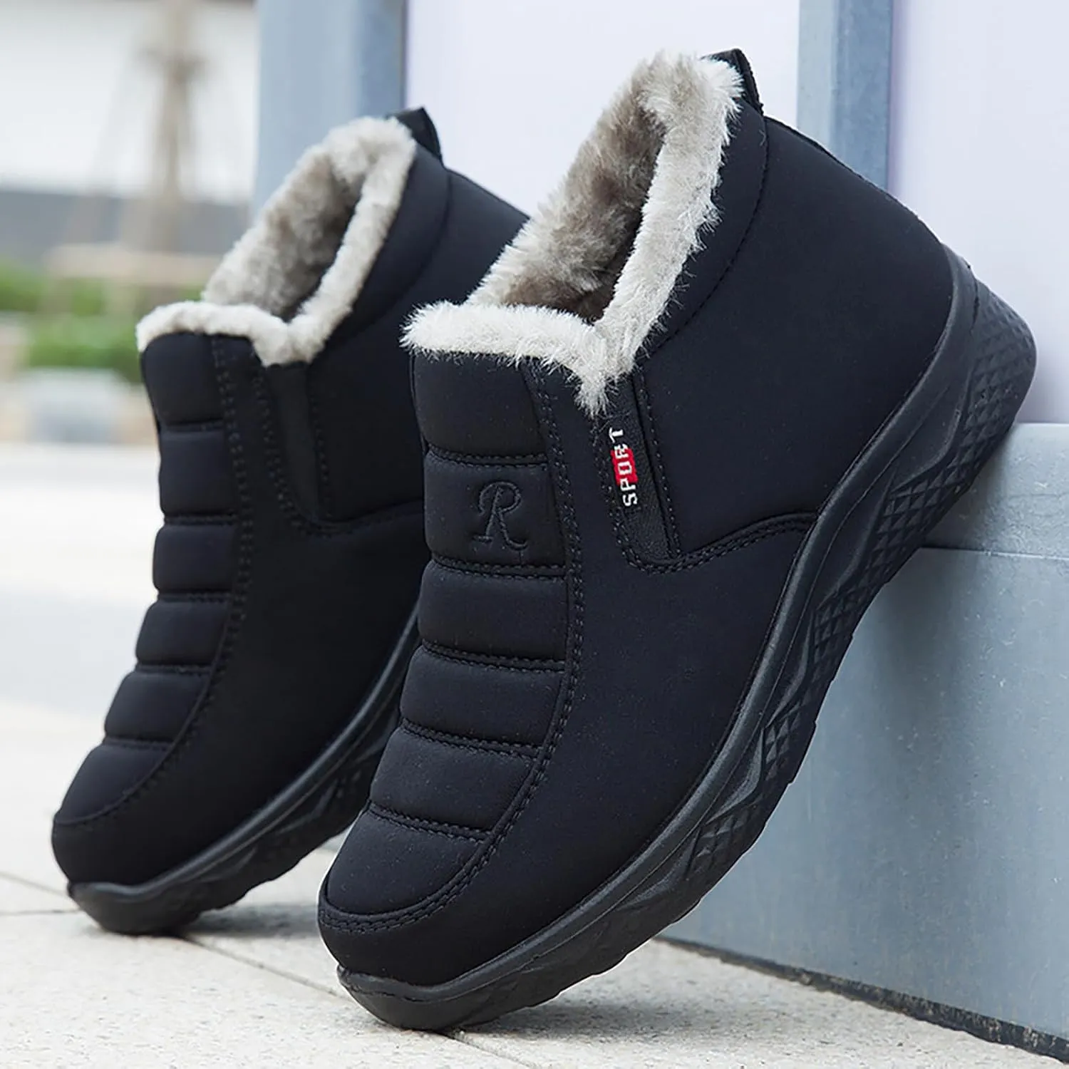 Women Snow Boots Waterproof Winter Boots Non Slip Fully Fur Booties Casual Slip on Ankle Boots Thickening Winter Shoes Walking Hiking Booties