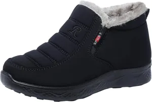 Women Snow Boots Waterproof Winter Boots Non Slip Fully Fur Booties Casual Slip on Ankle Boots Thickening Winter Shoes Walking Hiking Booties