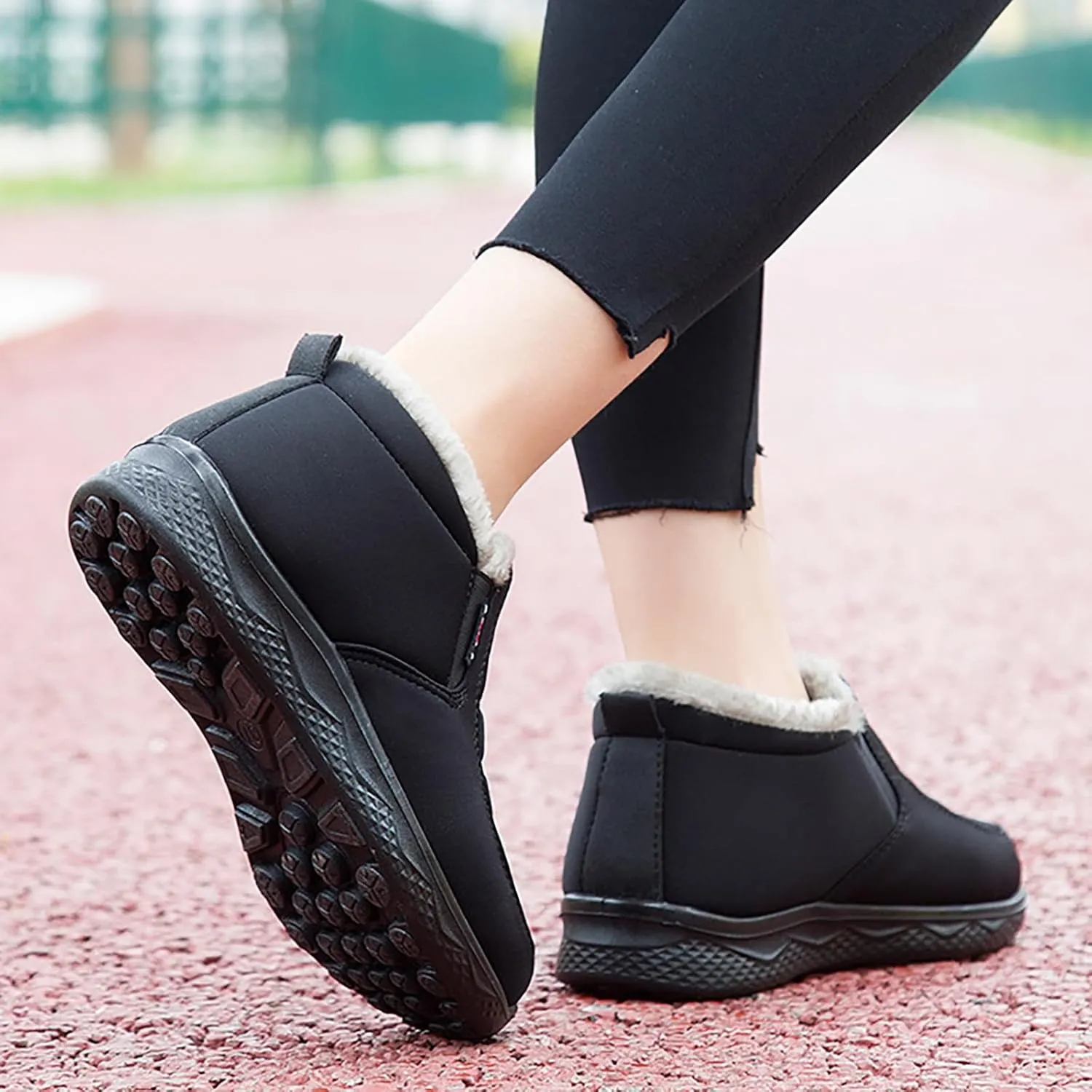 Women Snow Boots Waterproof Winter Boots Non Slip Fully Fur Booties Casual Slip on Ankle Boots Thickening Winter Shoes Walking Hiking Booties