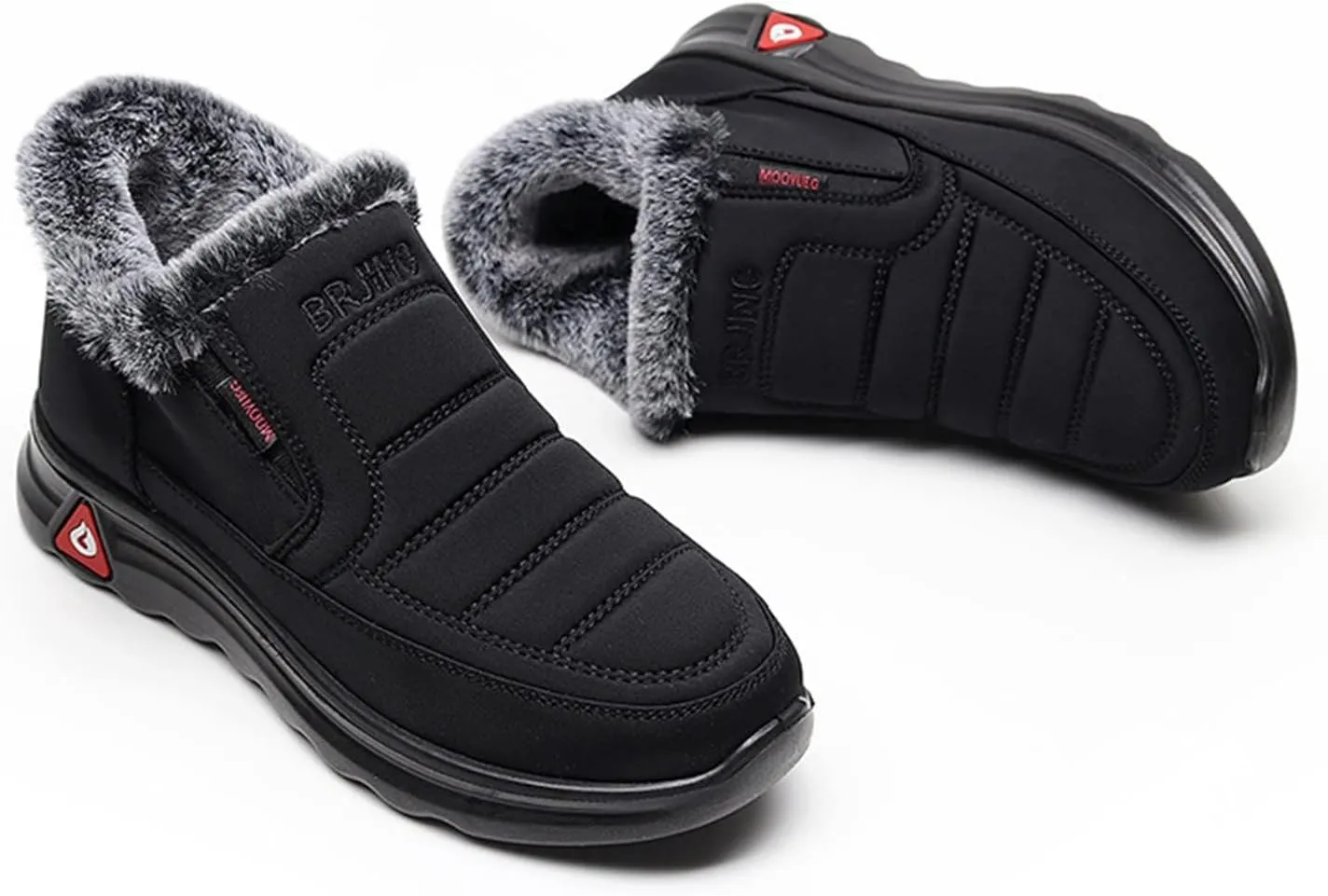 Women Snow Boots Waterproof Winter Boots Non-slip Fully Fur Booties Casual Slip on Ankle Boots Thickening Winter Shoes Walking Hiking Booties