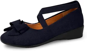 Women's Comfortable Suede Casual Shoes Low Heel Elastic Strap Slip-On Walking Footwear for Daily Wear and Outings