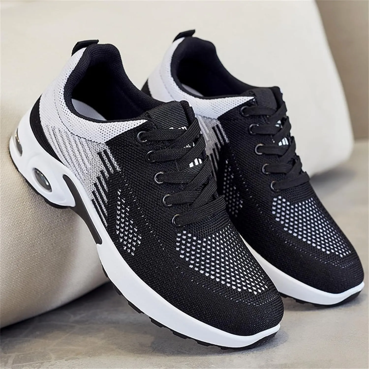 Womens Sneakers Air Cushion Running Shoes Mens Lightweight Tennis Walking Shoes Mesh Breathable Gym Work Fashion Sneakers Training Comfortable Walking Shoe Non Slip Workout Casual Sport Shoe