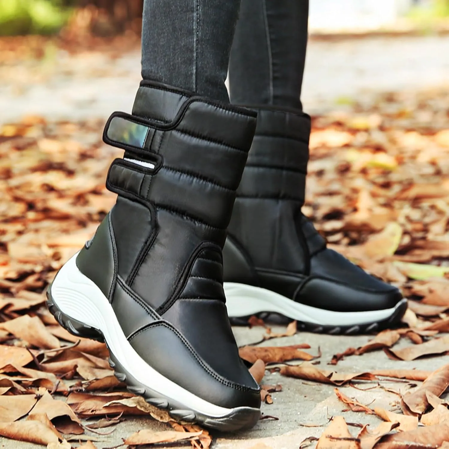 Womens Snow Boots Waterproof Anti-slip Winter Boots Classic Fur Lined Booties Casual Slip on Ankle Boots Comfortable Winter Shoes Trekking Shoes