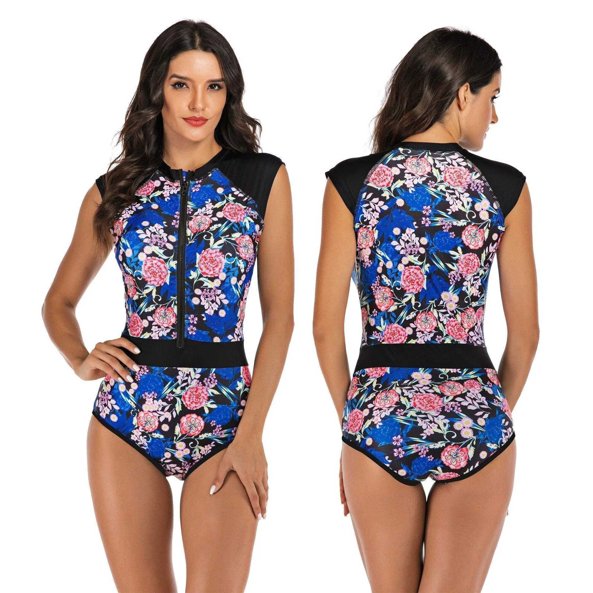 Women's Sporty Zippered Swimsuit