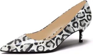 YDN Women's Low Kitten Heeled Pumps Pointed Toe Dress Shoes for Office Lady Soft Suede Size 4-16 US