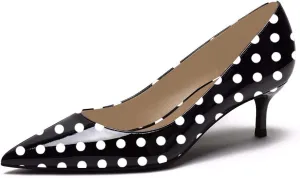 YDN Women's Low Kitten Heeled Pumps Pointed Toe Dress Shoes for Office Lady Soft Suede Size 4-16 US